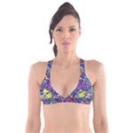 vibrant abstract floral/rainbow color Plunge Bikini Top