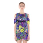 vibrant abstract floral/rainbow color Shoulder Cutout One Piece Dress