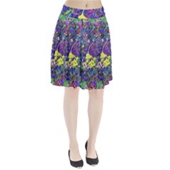 vibrant abstract floral/rainbow color Pleated Skirt from ArtsNow.com