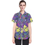 vibrant abstract floral/rainbow color Women s Short Sleeve Shirt