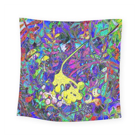 vibrant abstract floral/rainbow color Square Tapestry (Small) from ArtsNow.com