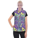 vibrant abstract floral/rainbow color Women s Button Up Vest