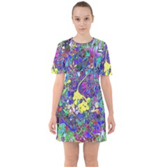 Sixties Short Sleeve Mini Dress 