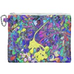 vibrant abstract floral/rainbow color Canvas Cosmetic Bag (XXL)