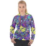 vibrant abstract floral/rainbow color Women s Overhead Hoodie