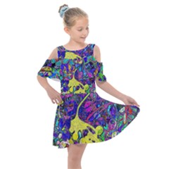 Kids  Shoulder Cutout Chiffon Dress 