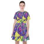 vibrant abstract floral/rainbow color Sailor Dress