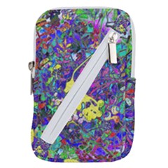 vibrant abstract floral/rainbow color Belt Pouch Bag (Small) from ArtsNow.com