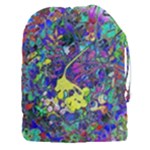 vibrant abstract floral/rainbow color Drawstring Pouch (3XL)