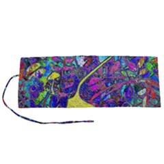 vibrant abstract floral/rainbow color Roll Up Canvas Pencil Holder (S) from ArtsNow.com