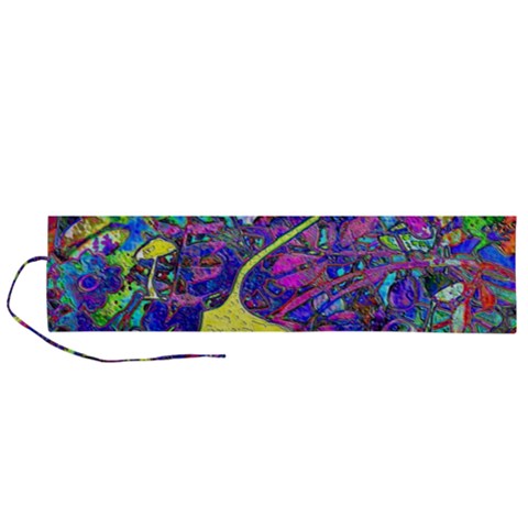 vibrant abstract floral/rainbow color Roll Up Canvas Pencil Holder (L) from ArtsNow.com