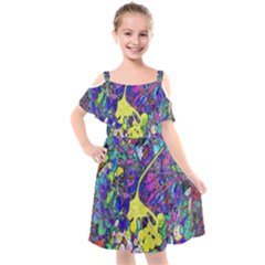 Kids  Cut Out Shoulders Chiffon Dress 