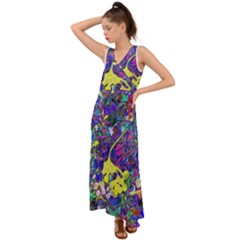 V-Neck Chiffon Maxi Dress 