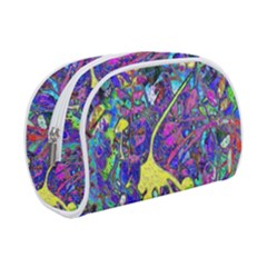 vibrant abstract floral/rainbow color Makeup Case (Small) from ArtsNow.com