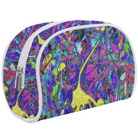 vibrant abstract floral/rainbow color Makeup Case (Large) from ArtsNow.com