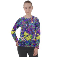 vibrant abstract floral/rainbow color Women s Long Sleeve Raglan Tee from ArtsNow.com