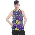 vibrant abstract floral/rainbow color Men s Sleeveless Hoodie