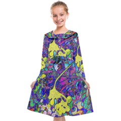 vibrant abstract floral/rainbow color Kids  Midi Sailor Dress from ArtsNow.com