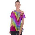 Graphic arts. Off Shoulder Tie-Up Tee