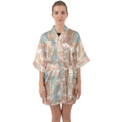 Half Sleeve Satin Kimono  