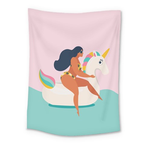 unicorn swimming Medium Tapestry from ArtsNow.com