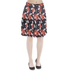 Folk flowers art pattern Floral   Pleated Skirt from ArtsNow.com