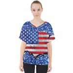 usa-map-and-flag-on-cement-wall-texture-background-design-1591646654pet V-Neck Dolman Drape Top