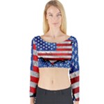 usa-map-and-flag-on-cement-wall-texture-background-design-1591646654pet Long Sleeve Crop Top