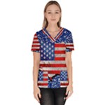 usa-map-and-flag-on-cement-wall-texture-background-design-1591646654pet Women s V-Neck Scrub Top