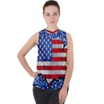 usa-map-and-flag-on-cement-wall-texture-background-design-1591646654pet Mock Neck Chiffon Sleeveless Top