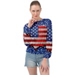 usa-map-and-flag-on-cement-wall-texture-background-design-1591646654pet Banded Bottom Chiffon Top