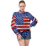 usa-map-and-flag-on-cement-wall-texture-background-design-1591646654pet High Neck Long Sleeve Chiffon Top