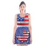 usa-map-and-flag-on-cement-wall-texture-background-design-1591646654pet Scoop Neck Skater Dress