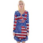 usa-map-and-flag-on-cement-wall-texture-background-design-1591646654pet Long Sleeve Front Wrap Dress