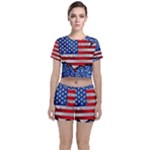 usa-map-and-flag-on-cement-wall-texture-background-design-1591646654pet Crop Top and Shorts Co-Ord Set