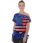 usa-map-and-flag-on-cement-wall-texture-background-design-1591646654pet Off Shoulder Tie-Up Tee