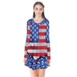 usa-map-and-flag-on-cement-wall-texture-background-design-1591646654pet Long Sleeve V-neck Flare Dress