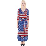 usa-map-and-flag-on-cement-wall-texture-background-design-1591646654pet Quarter Sleeve Wrap Maxi Dress