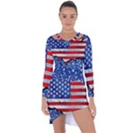 usa-map-and-flag-on-cement-wall-texture-background-design-1591646654pet Asymmetric Cut-Out Shift Dress