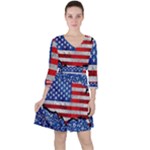 usa-map-and-flag-on-cement-wall-texture-background-design-1591646654pet Quarter Sleeve Ruffle Waist Dress