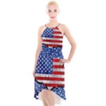 usa-map-and-flag-on-cement-wall-texture-background-design-1591646654pet High-Low Halter Chiffon Dress 