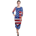 usa-map-and-flag-on-cement-wall-texture-background-design-1591646654pet Quarter Sleeve Midi Velour Bodycon Dress