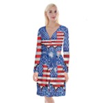 usa-map-and-flag-on-cement-wall-texture-background-design-1591646654pet Long Sleeve Velvet Front Wrap Dress