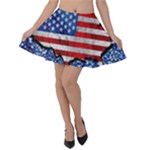 usa-map-and-flag-on-cement-wall-texture-background-design-1591646654pet Velvet Skater Skirt