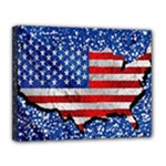 Usa-map-and-flag-on-cement-wall-texture-background-design-1591646654pet Canvas 14  x 11  (Stretched)