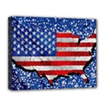 Usa-map-and-flag-on-cement-wall-texture-background-design-1591646654pet Deluxe Canvas 20  x 16  (Stretched)