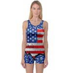 Usa-map-and-flag-on-cement-wall-texture-background-design-1591646654pet One Piece Boyleg Swimsuit