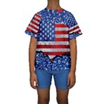 Usa-map-and-flag-on-cement-wall-texture-background-design-1591646654pet Kids  Short Sleeve Swimwear