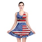 Usa-map-and-flag-on-cement-wall-texture-background-design-1591646654pet Reversible Skater Dress