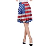 Usa-map-and-flag-on-cement-wall-texture-background-design-1591646654pet A-Line Skirt